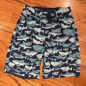 GAP Kids Shark Print Swim Trunks - Blue and Green